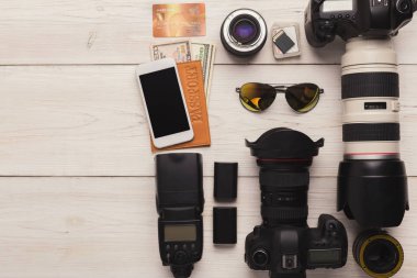 fotoğrafçı için çeşitli kişisel donatım