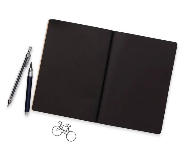 Open notepad isolated on white background — Stock Photo, Image