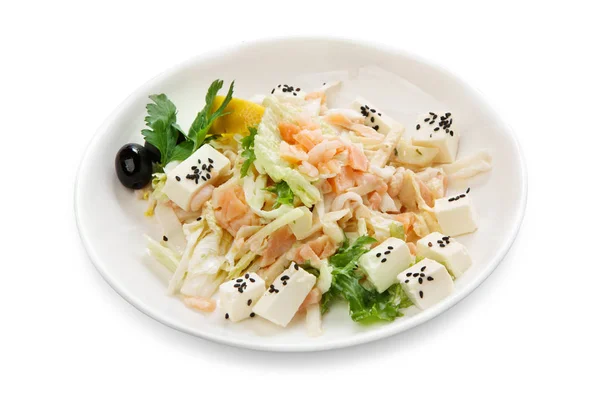 Salada isolada sobre fundo branco — Fotografia de Stock