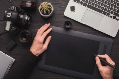 Tasarımcı el grafik tablet ve klavye