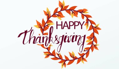 Metin mutlu şükran ile sonbahar tebrik kartı