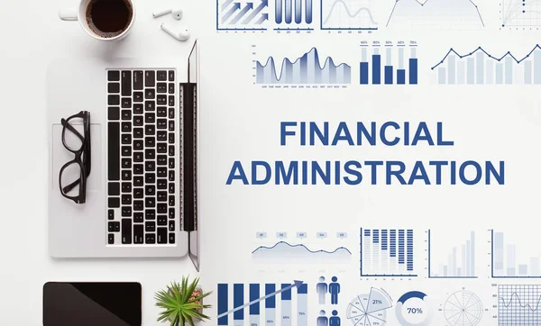 Workplace of accountant or financial advisor with graphs — Stock Photo, Image