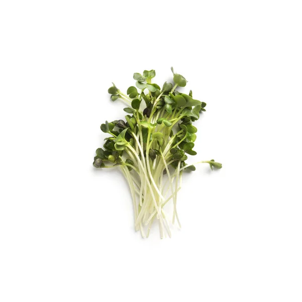 Top view on watercress or microgreens isolated on white — Stock Photo, Image