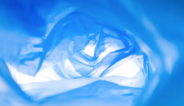 Tiro de marco completo de azul rizado bolsa de plástico , — Foto de Stock
