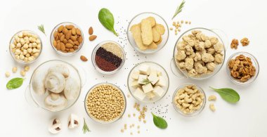 Soya ürünleri, fındık, süper yiyecekler ve mantar çeşitleri