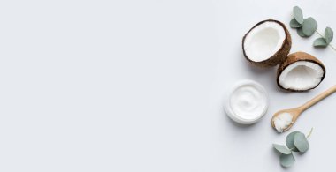 Soft skin moisturizing cream of natural ingredients, coconut butter