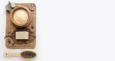 Beyaz üzerine organik spa ürünleri ve eko aksesuarlar