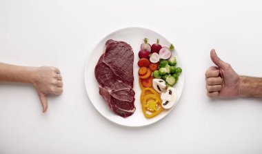 Bitkisel ve et proteini kaynaklarıyla yapılan jestler gibi.
