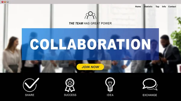 Page Web de collaboration sur la réunion de l'équipe d'affaires — Photo