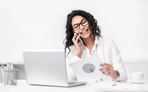 Portrait of latin businesswoman making phone call — 스톡 사진