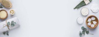 Taze aloe ve spa aksesuarları, güzellik tedavisi ve aromaterapi kremi.