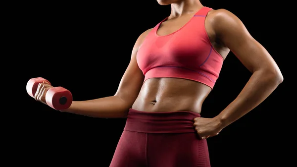 Cropped photo of fitness model exercising with barbell — Stock Photo, Image