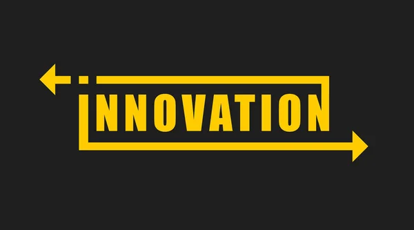 Inovação Palavra Colagem Ilustração, Fundo preto, Panorama — Fotografia de Stock