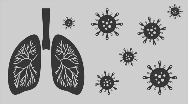 Coronavirus der Atemwege im Nahen Osten greift menschliche Lungen an — Stockfoto