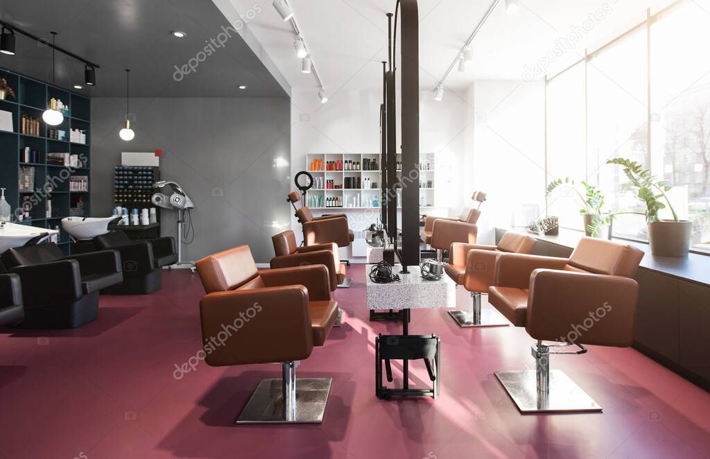 Interior beauty salon, place for makeup artist, hairdresser