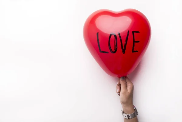 Día de San Valentín presente gran corazón con texto de amor — Foto de Stock