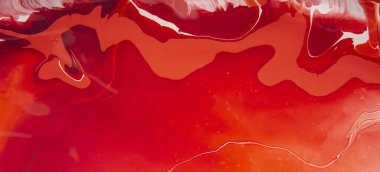 Kırmızı ve beyaz akrilik soyut resim hareketi temsil ediyor