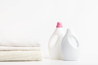 Liquid laundry washing detergent and softener advertisement