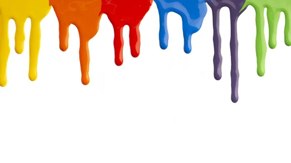Advertentie van verf kleuren, kleurrijke acrylverf druipend — Stockfoto