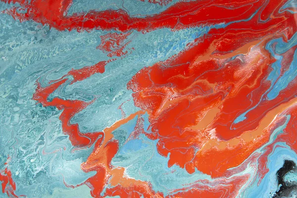 Blue and bright red marbling ripple of agate — Stockfoto