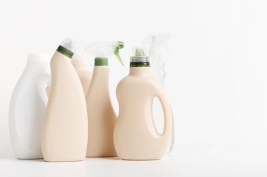 Eco designed bottles for cleaning detergent, bio natural cleaning