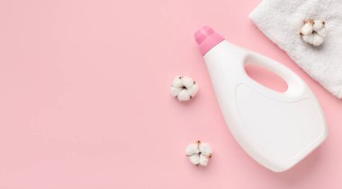 Bioplastic bottle with blank space of cleaning product or liquid laundry