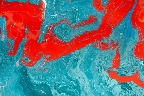 Vulkaan en oceaan verbinding kunst. Rood, blauw patroon — Stockfoto