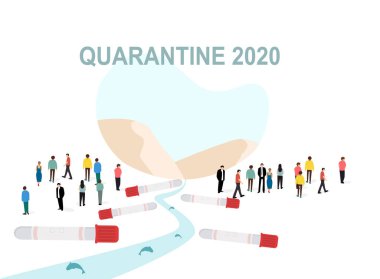 Coronavirus karantinası 2020. Venedik kanallarında insanlar, kan testi örnekleri ve yunuslar.