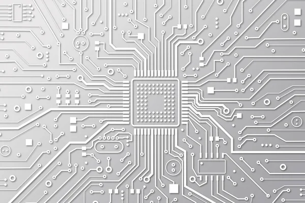Digital technology. Top view of electronic motherboard as background. Illustration — Stock Photo, Image