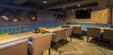 Modern içerikli boş restoran, kopyalama alanı