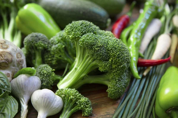 Υγιή σειρά πράσινων λαχανικών για διατροφή — Φωτογραφία Αρχείου