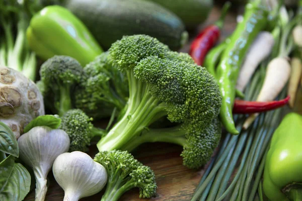 Healthy set of green vegetables for diet nutrition Stock Image