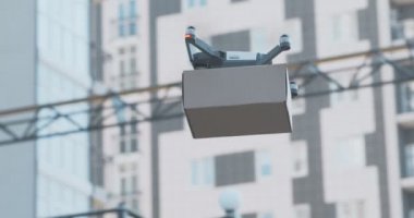 Yerleşim bölgesinde tıbbi yardım ve yiyecek taşıyan çoklu helikopter.
