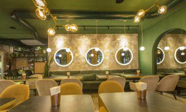 Modern içerikli boş restoran, kopyalama alanı