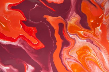 Sıvı kırmızı ve beyaz mermer boya arkaplanı