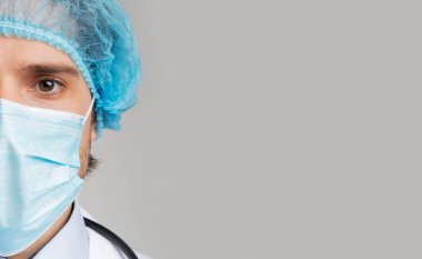 Maskeli ve Saçlı Doktor 'un Yarım Yüzlü Portresi