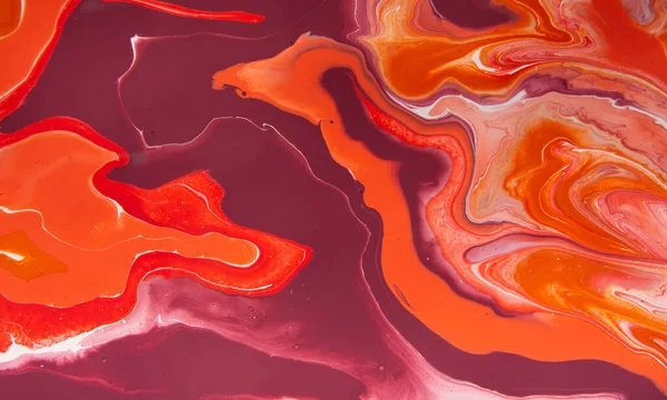 Liquid red marbling smooth stains paint background