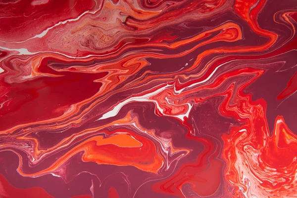 Röd och vit abstrakt bakgrund. Flytande marmormönster — Stockfoto