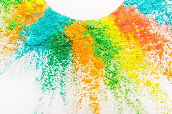 Kleurrijk stof explodeert. Indian Holi festival, vrije ruimte — Stockfoto