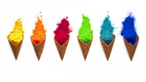 Våfflor för glass med torr organisk färg — Stockfoto