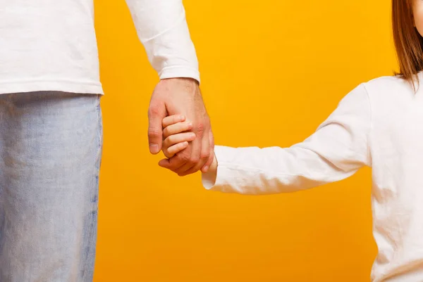 Cropped of father and daughter holding hands — Stock Photo, Image