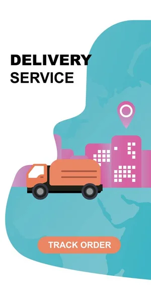 Fast delivery service, logistics and technology concept — Stock Vector