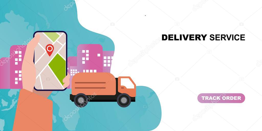 Tracking parcel online with smartphone app with location
