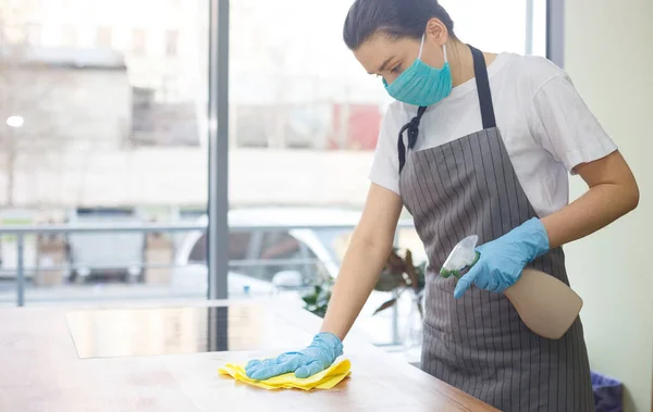 Attractive Cheerful Smiling Young Black Lady Workwear Rubber Gloves  Housekeeper Stock Photo by ©Milkos 645674942