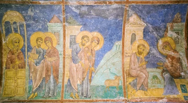 Gli affreschi della Cattedrale della Trasfiguratio del XII secolo — Foto Stock