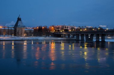 Pskov Antik şehir ile kış aylarında yürüyüş