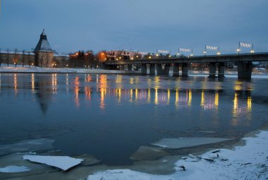 Pskov Antik şehir ile kış aylarında yürüyüş
