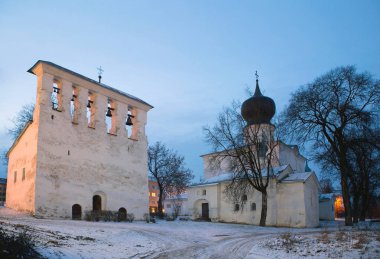 Pskov Antik şehir ile kış aylarında yürüyüş