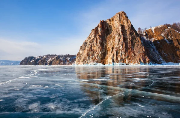 Bella vista sul lago Baikal inverno — Foto Stock