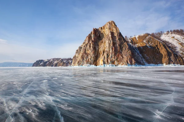 Schöne Aussicht auf den Baikalsee Winter — Stockfoto